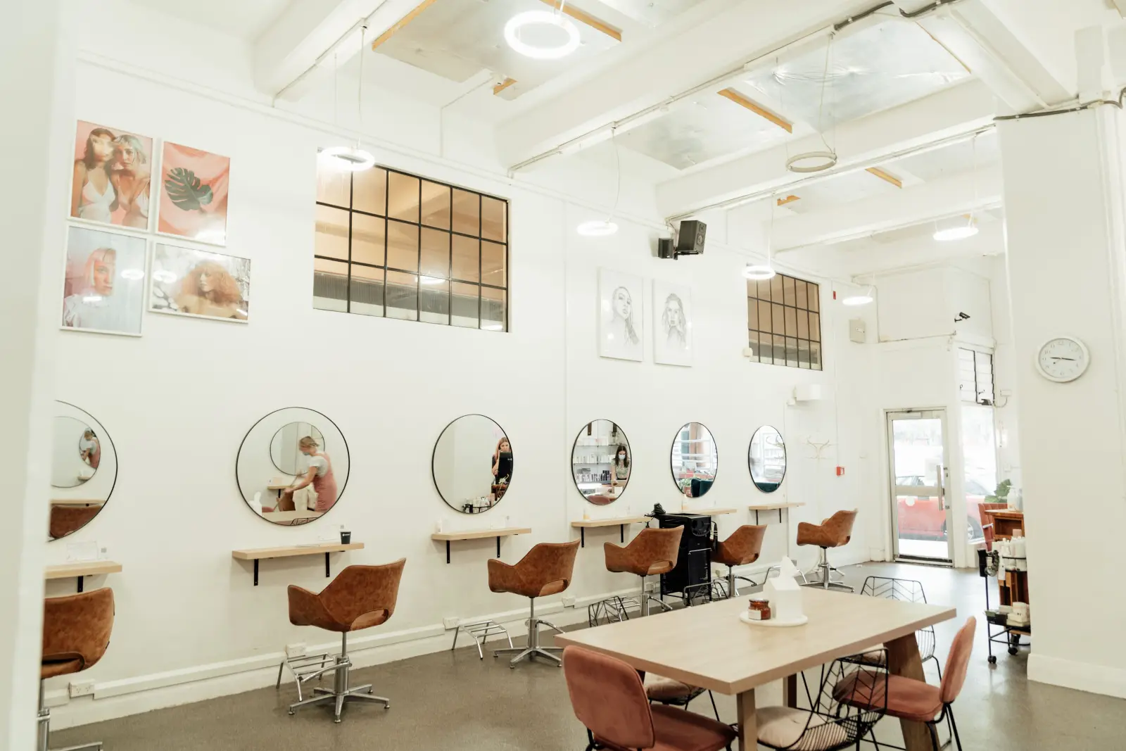 Busy salon interior